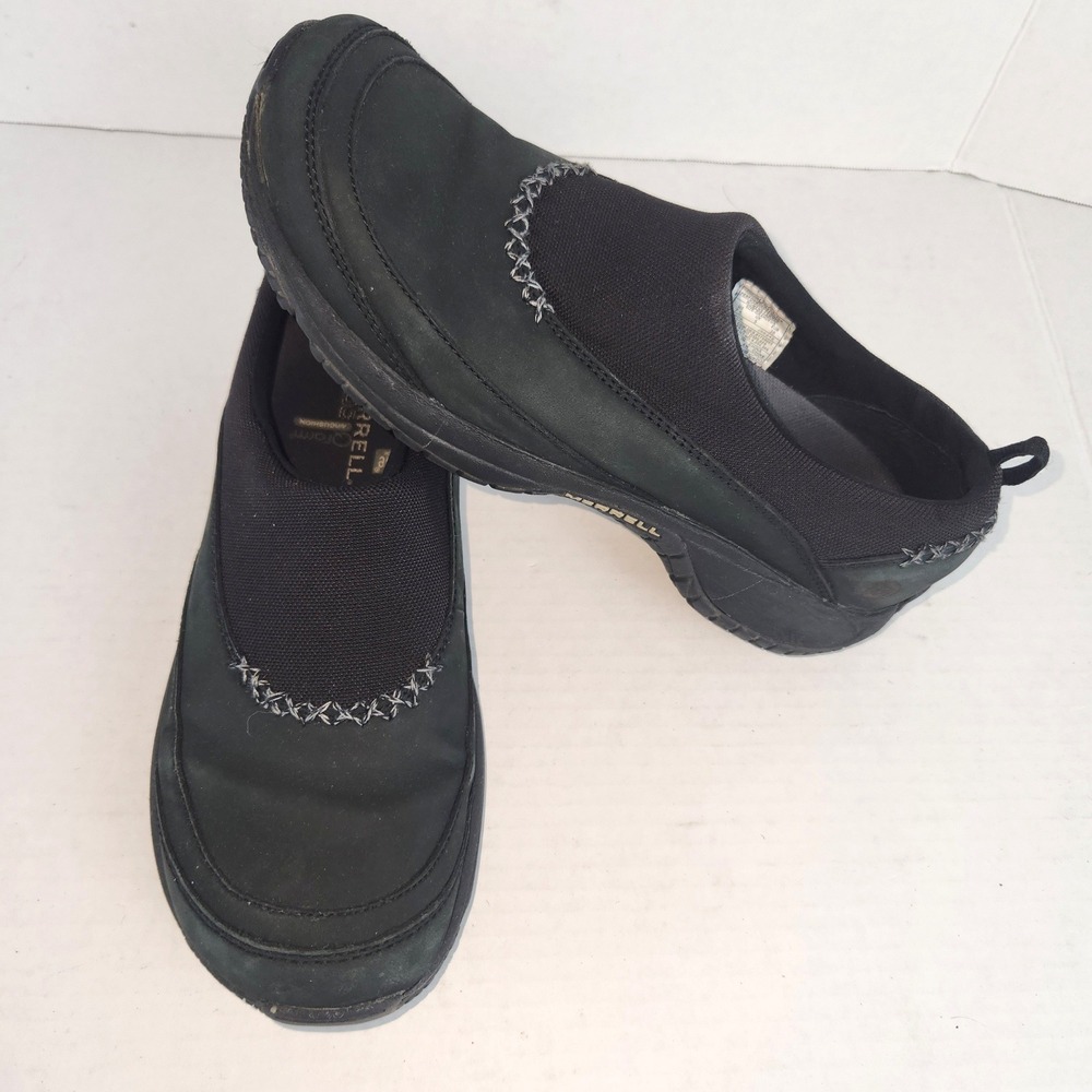 Merrell Encore Stowe Black Nubuck Mesh Slip On Shoes J66242 Womens 7.5